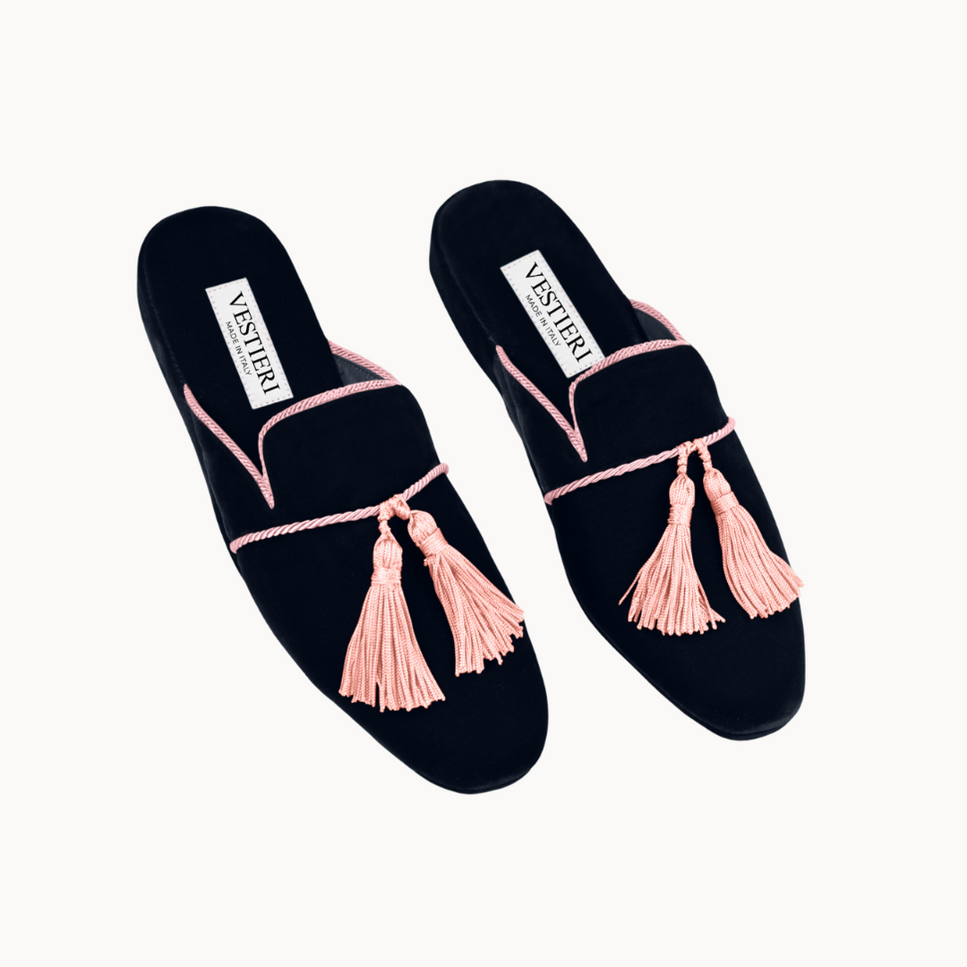 Madama Black & Pink Slippers