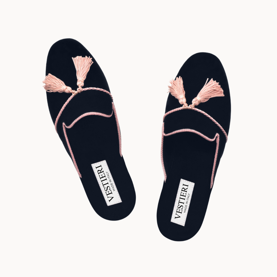 Madama Black & Pink Slippers