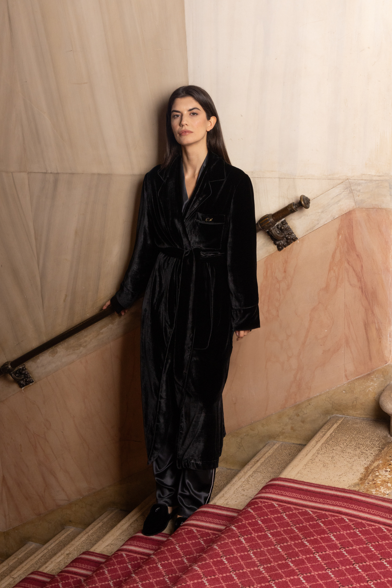 Ferracci Robes Women Farnese Robe (Black) – Vestieri