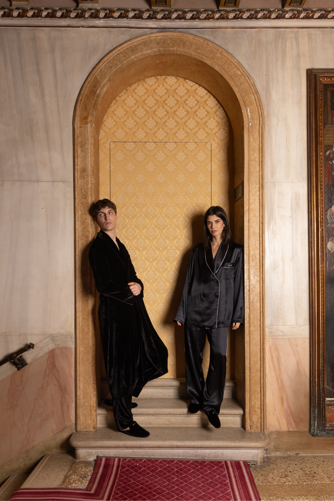 Women Diamanti Pajama Set (Black)