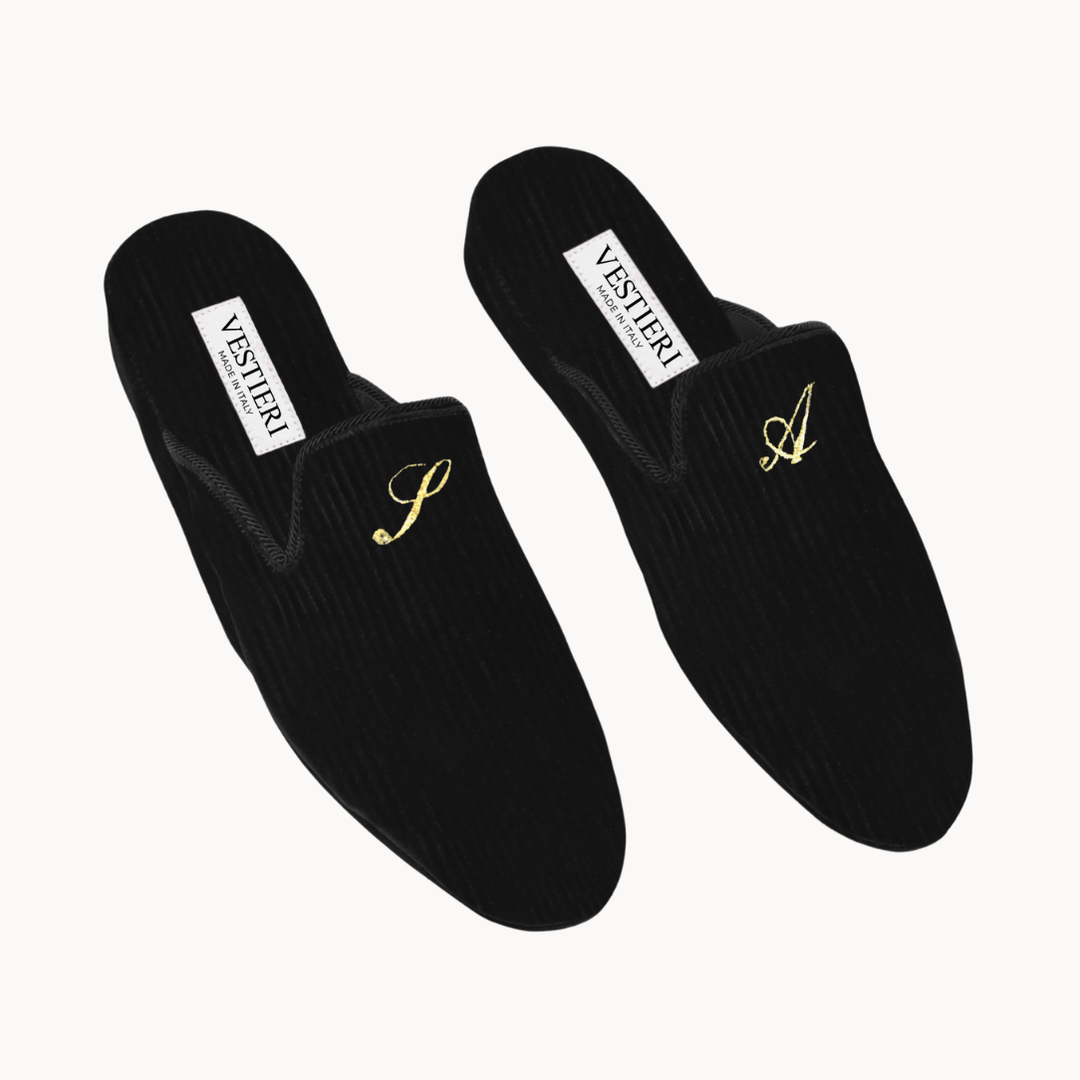 Cottage Black Slippers