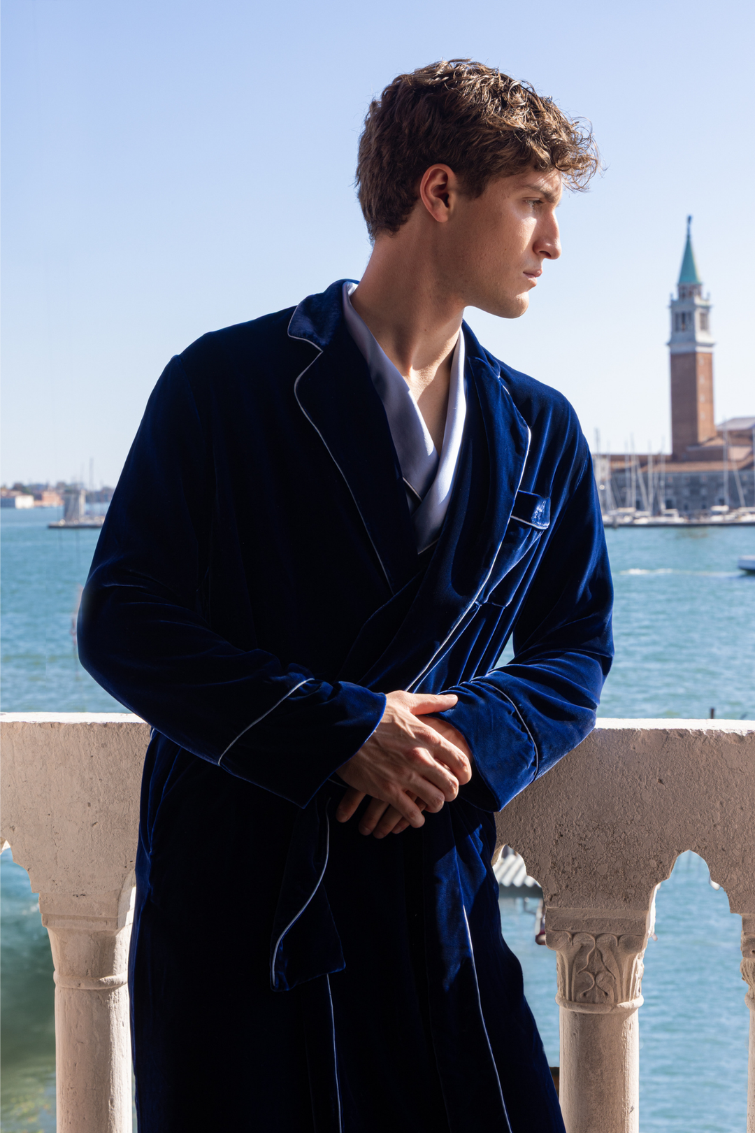 Men Diamanti Pajama Set (Light Blue)