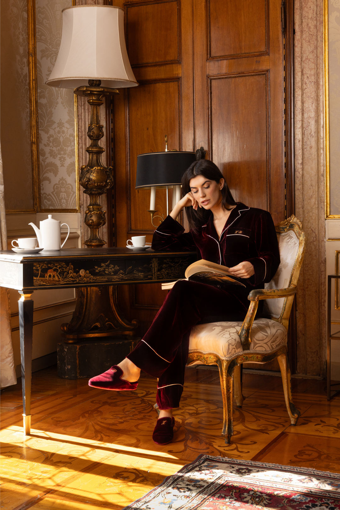 Women Farnese Pajama Set (Red)