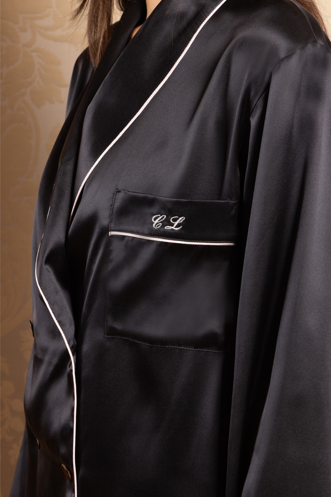 Women Diamanti Pajama Set (Black)