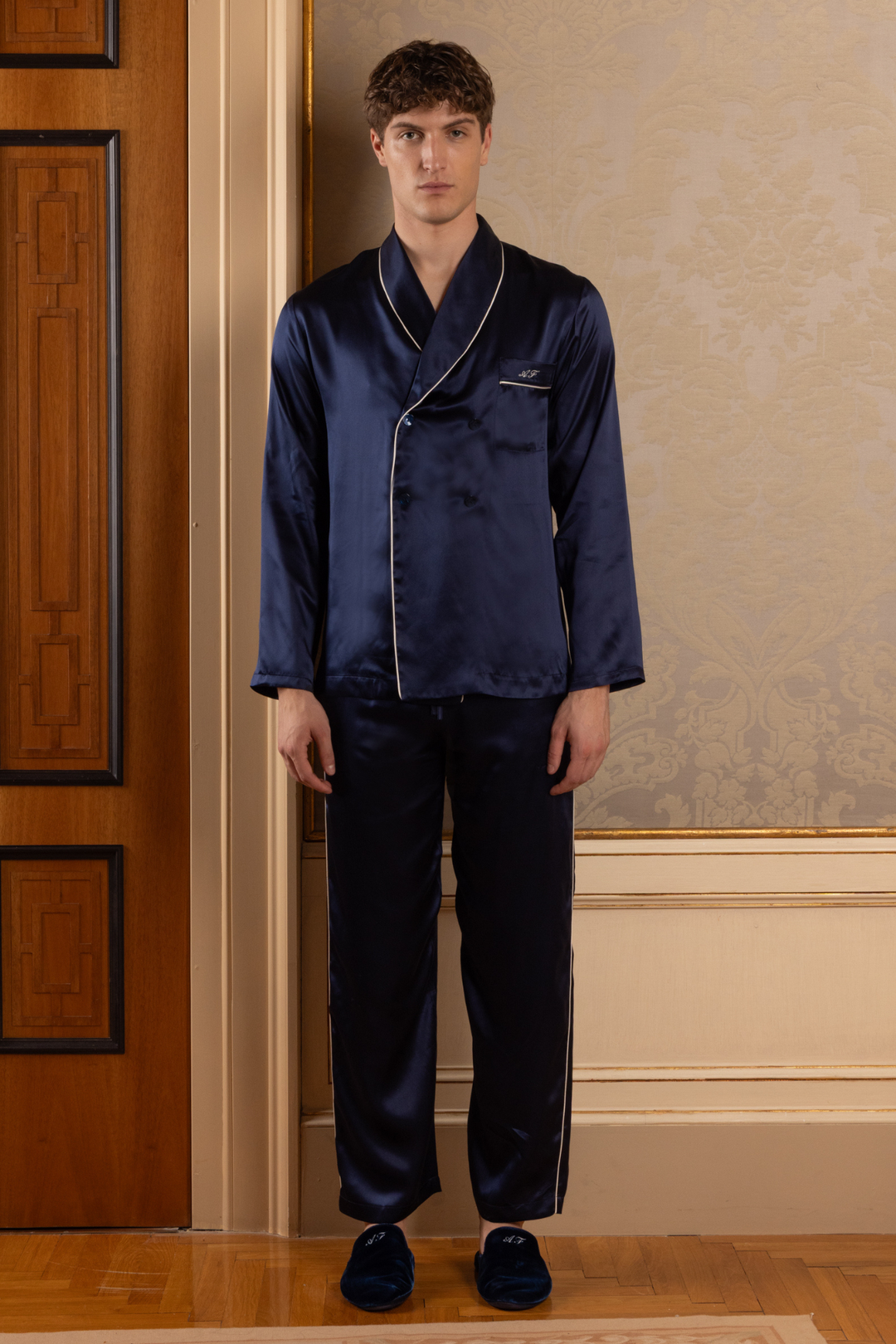 Men Diamanti Pajama Trousers (Blue)