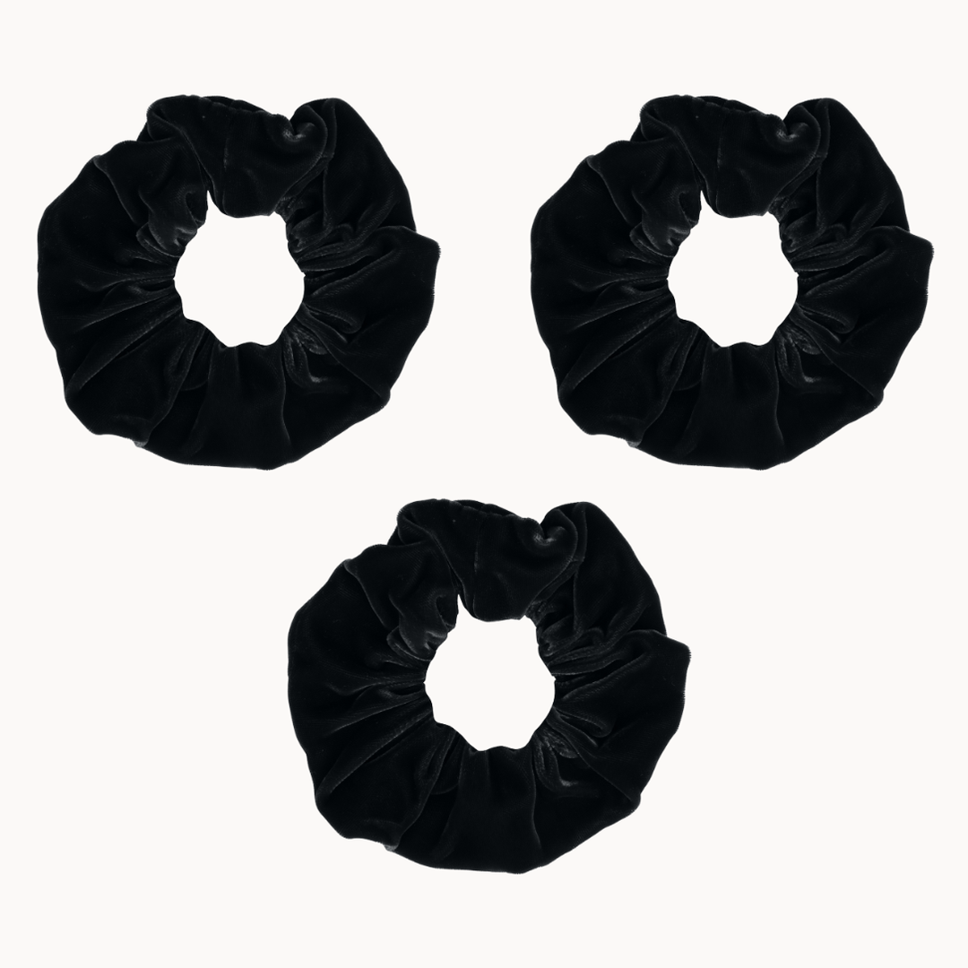 Farnese Trio Scrunchie Set (Black)